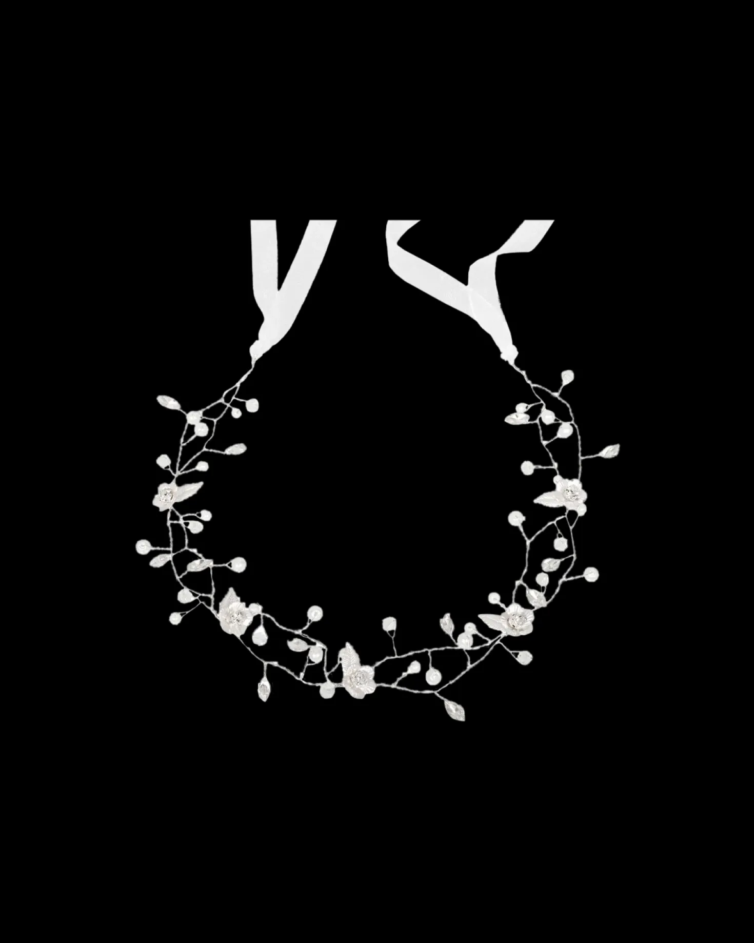 Bandeau - Silver Flowers