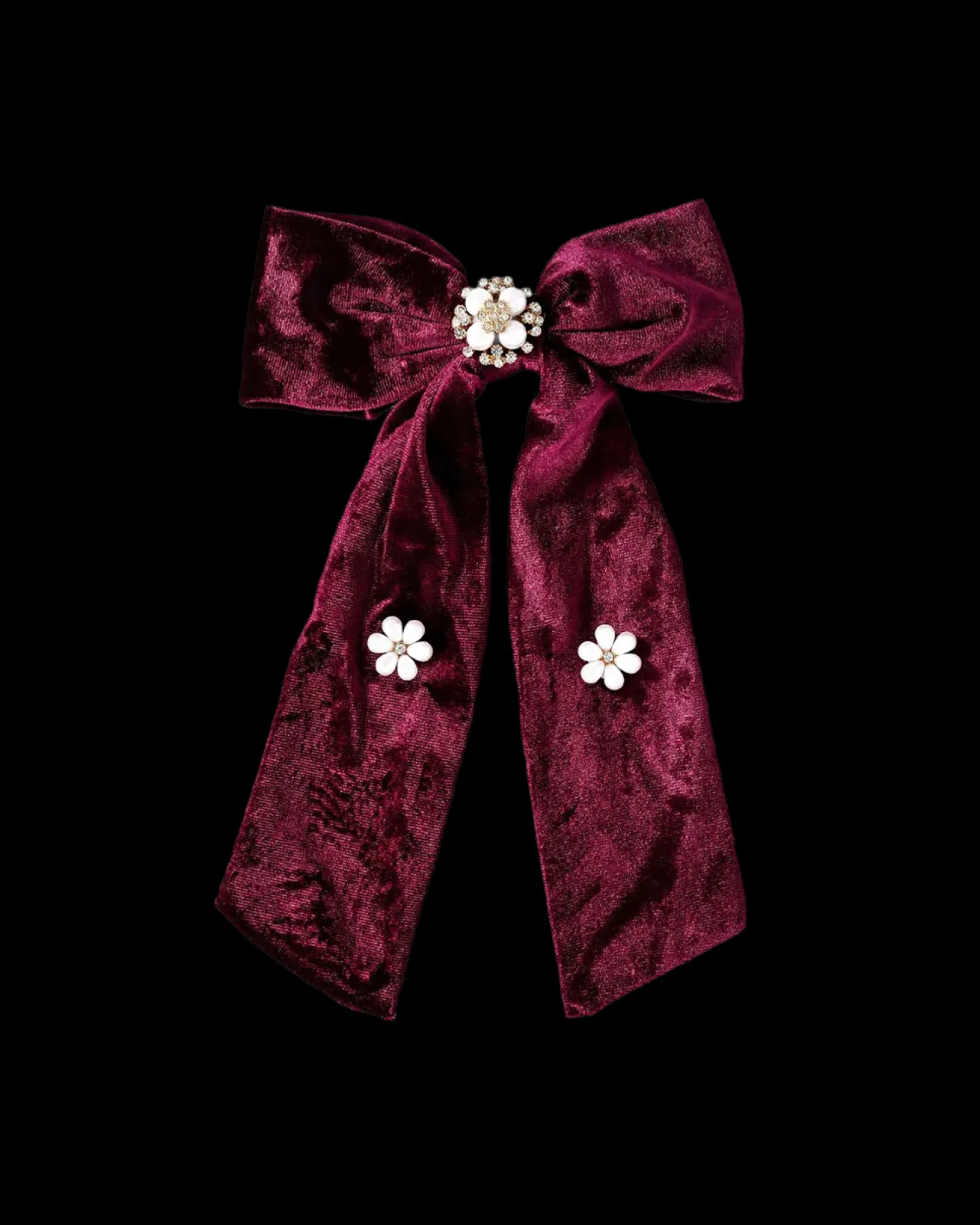 Barrette - Burgundy Bow