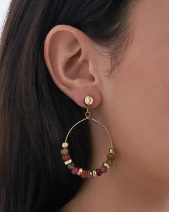 Boucles d'oreilles - Colourful Agate