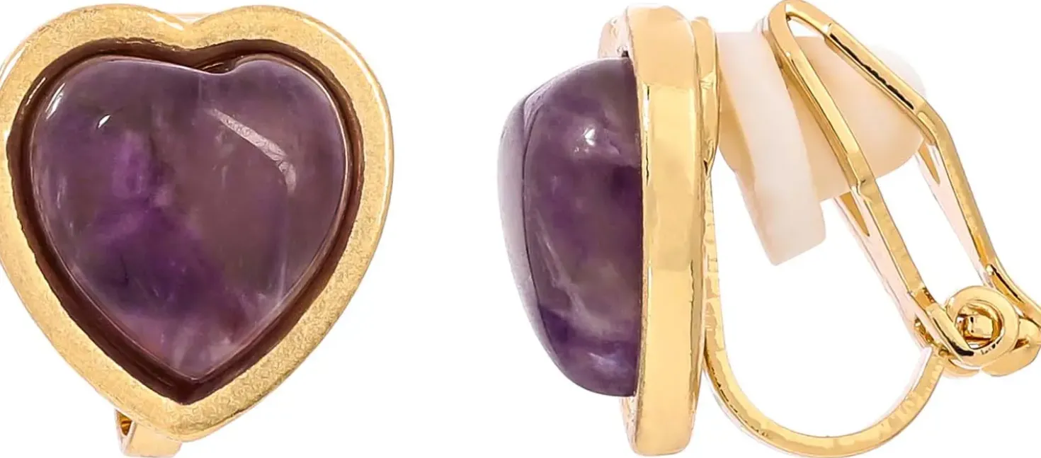 Boucles d'oreilles clips - Purple Heart