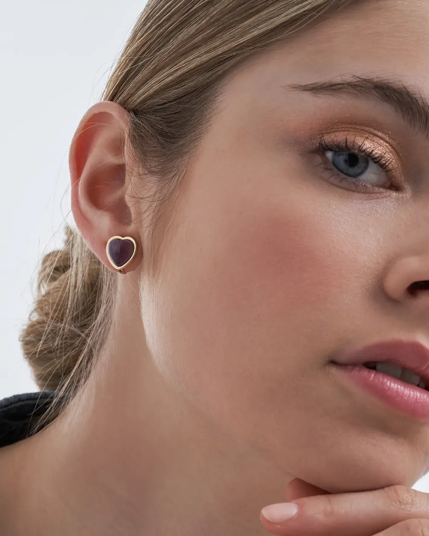 Boucles d'oreilles clips - Purple Heart