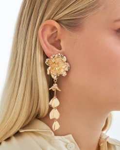 Boucles d'oreilles clips - Golden Flower