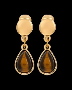Boucles d'oreilles clips - Tiger Eye