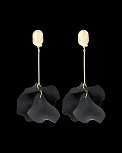 Boucles d'oreilles clips - Black Leaves