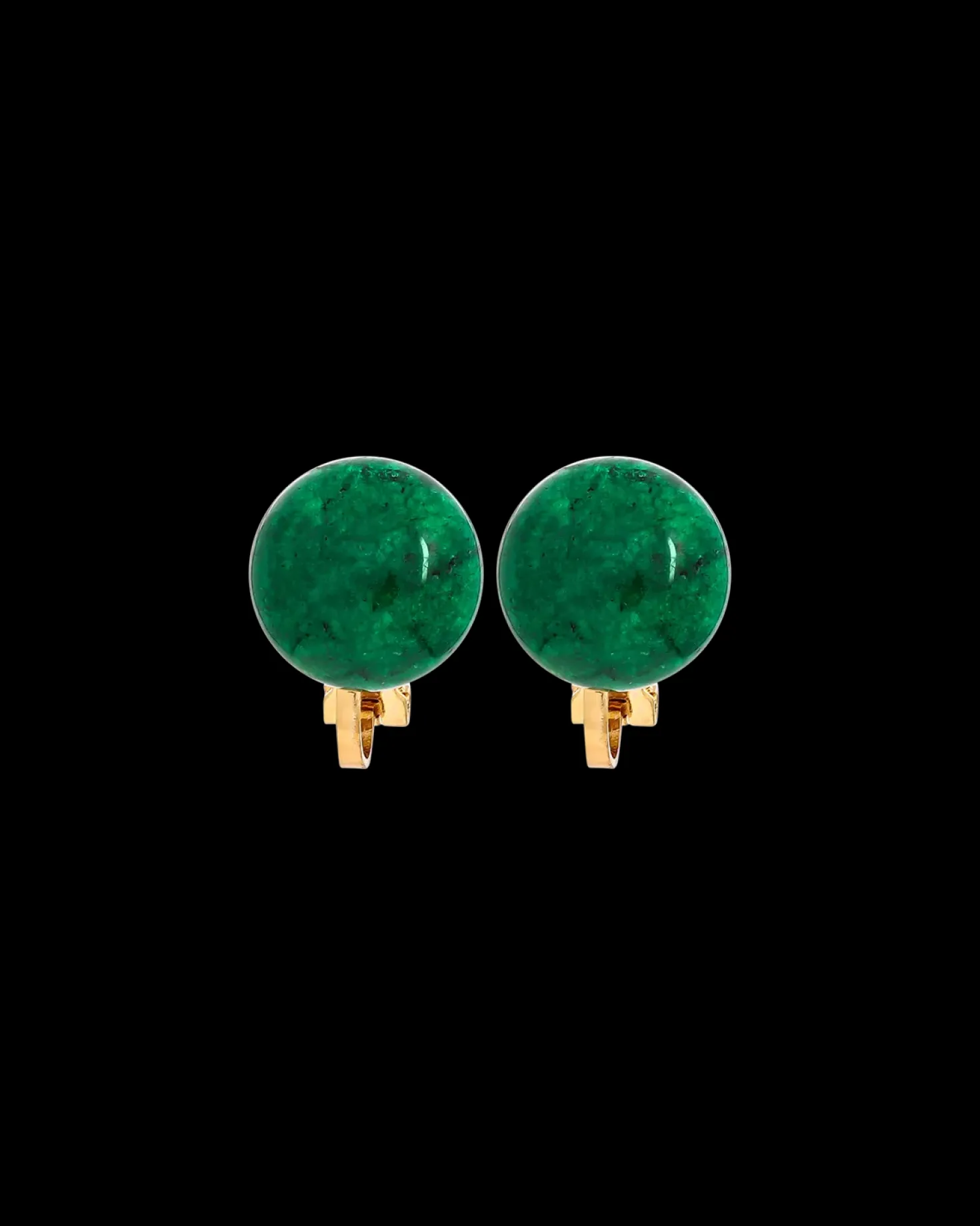 Boucles d'oreilles clips - Moss Agate