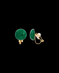 Boucles d'oreilles clips - Moss Agate