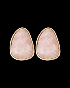 Boucles d'oreilles clips - Rose Quartz
