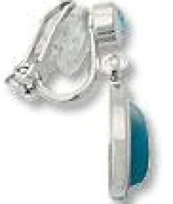 Boucles d'oreilles clips - Œil de chat bleu