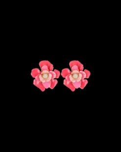 Boucles d'oreilles clips - Pink Flower