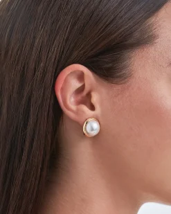 Boucles d'oreilles clips - Golden Pearl Duo