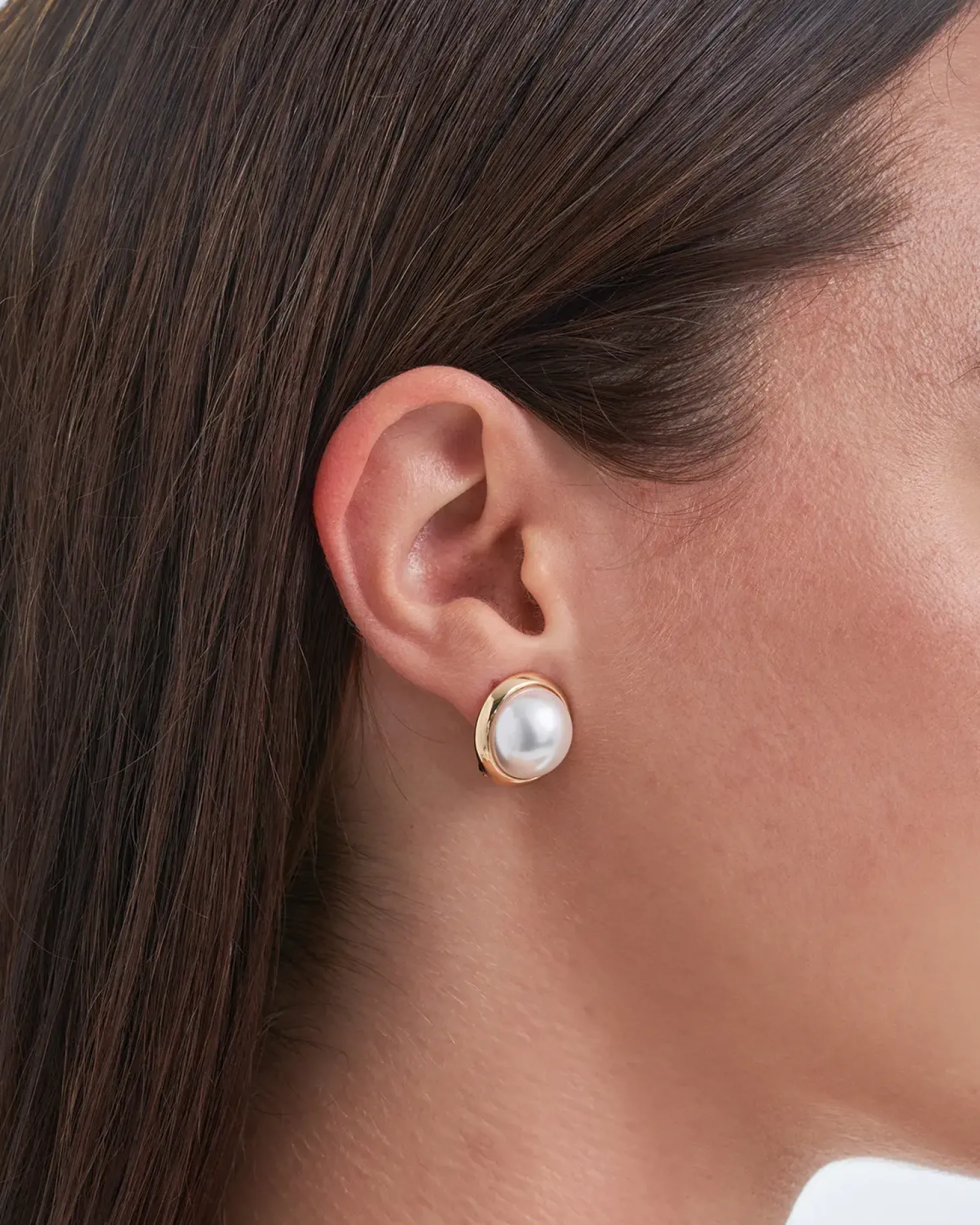 Boucles d'oreilles clips - Golden Pearl Duo
