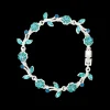Bracelet - Pétales vertes en strass