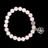 Bracelet - Quartz rose / trèfle