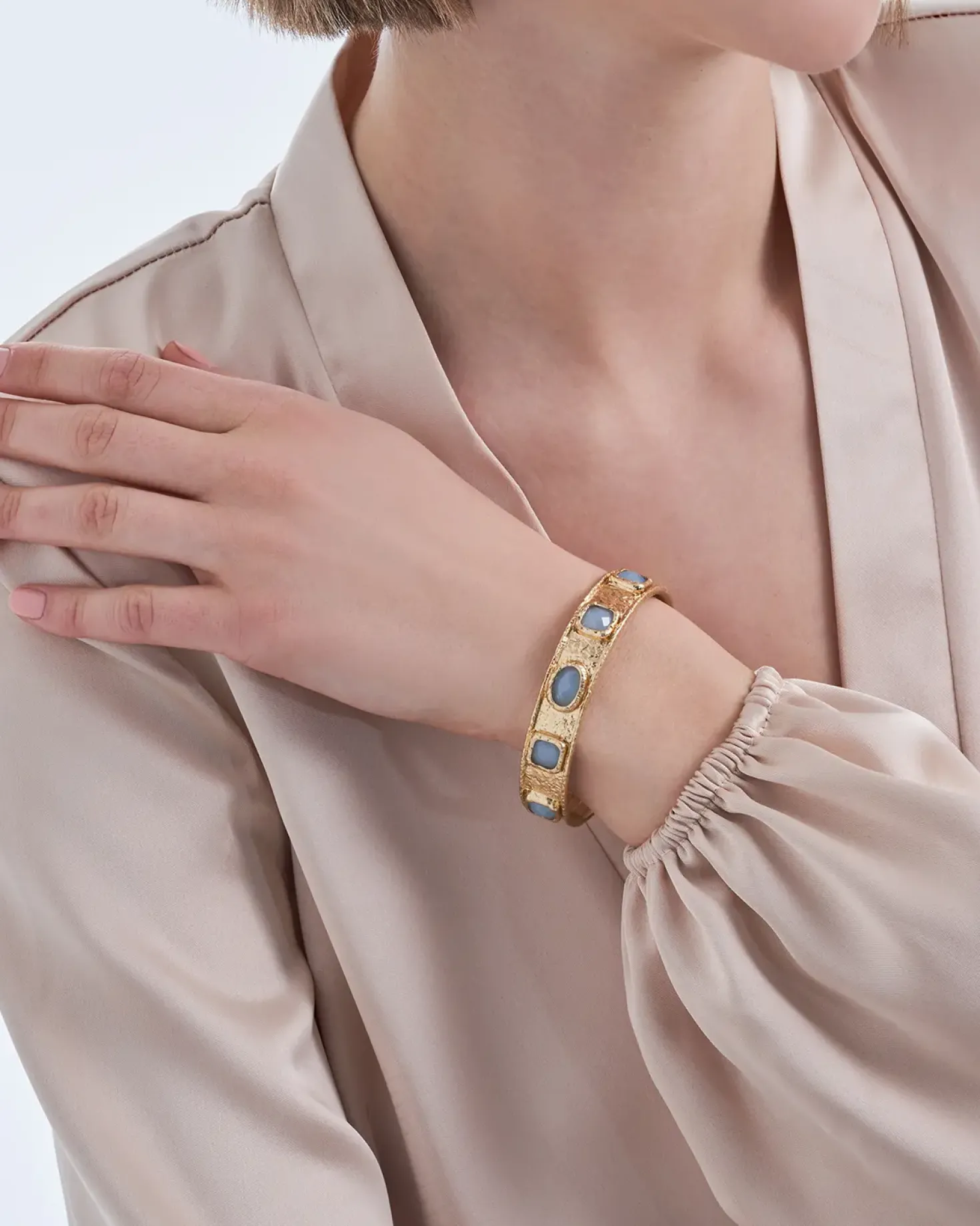 Bracelet jonc - Golden Blue