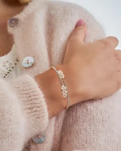 Bracelet jonc - Golden Floral