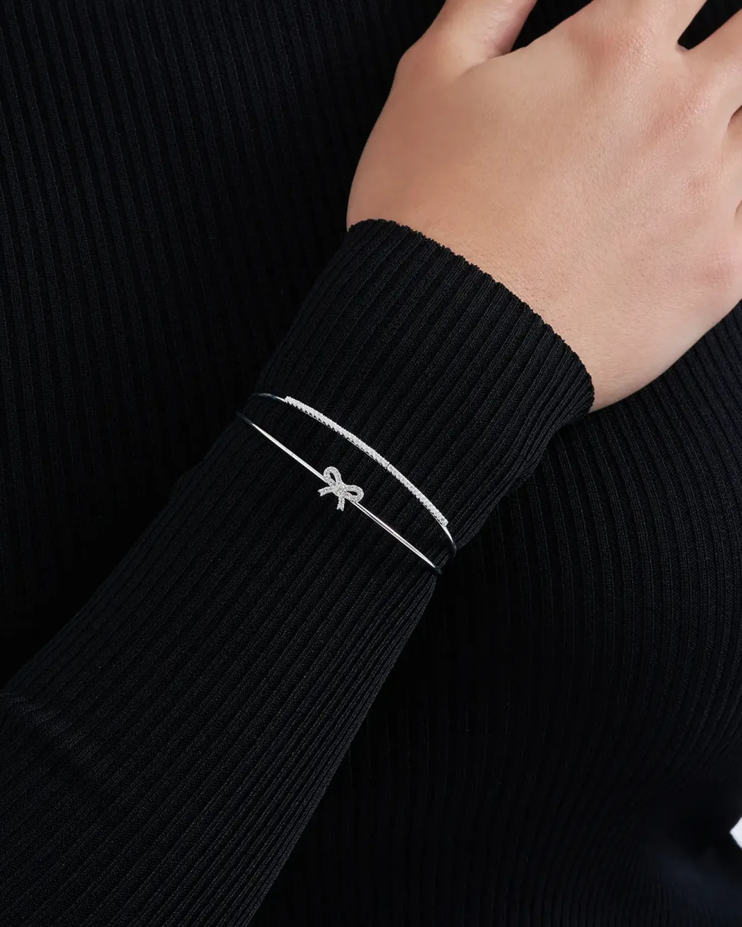 Bracelet jonc - Sparkling Ribbon