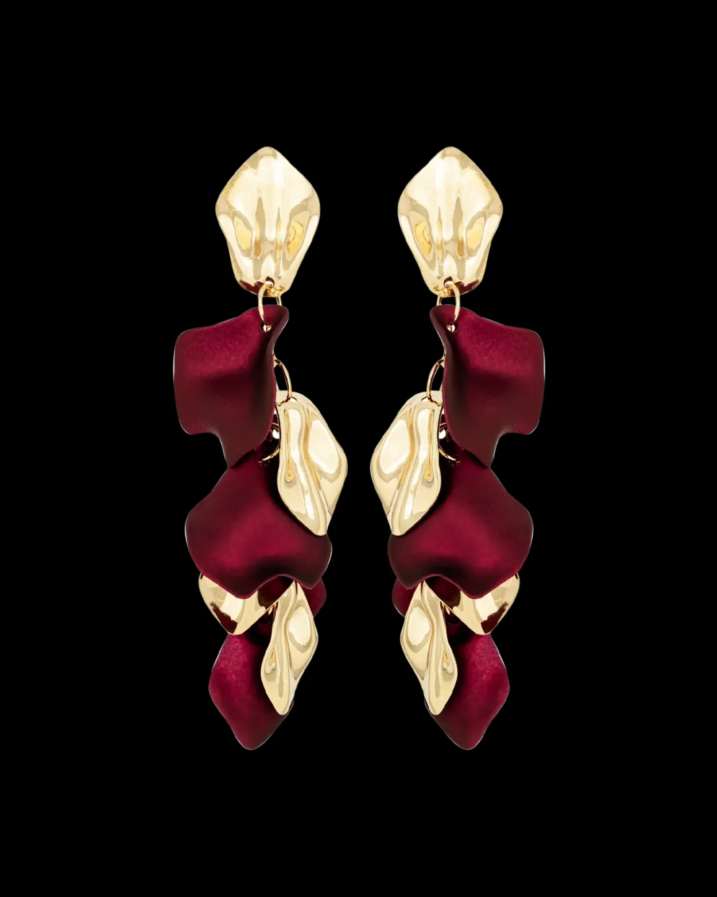 Clous d'oreilles - Burgundy Leaves