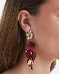 Clous d'oreilles - Burgundy Leaves