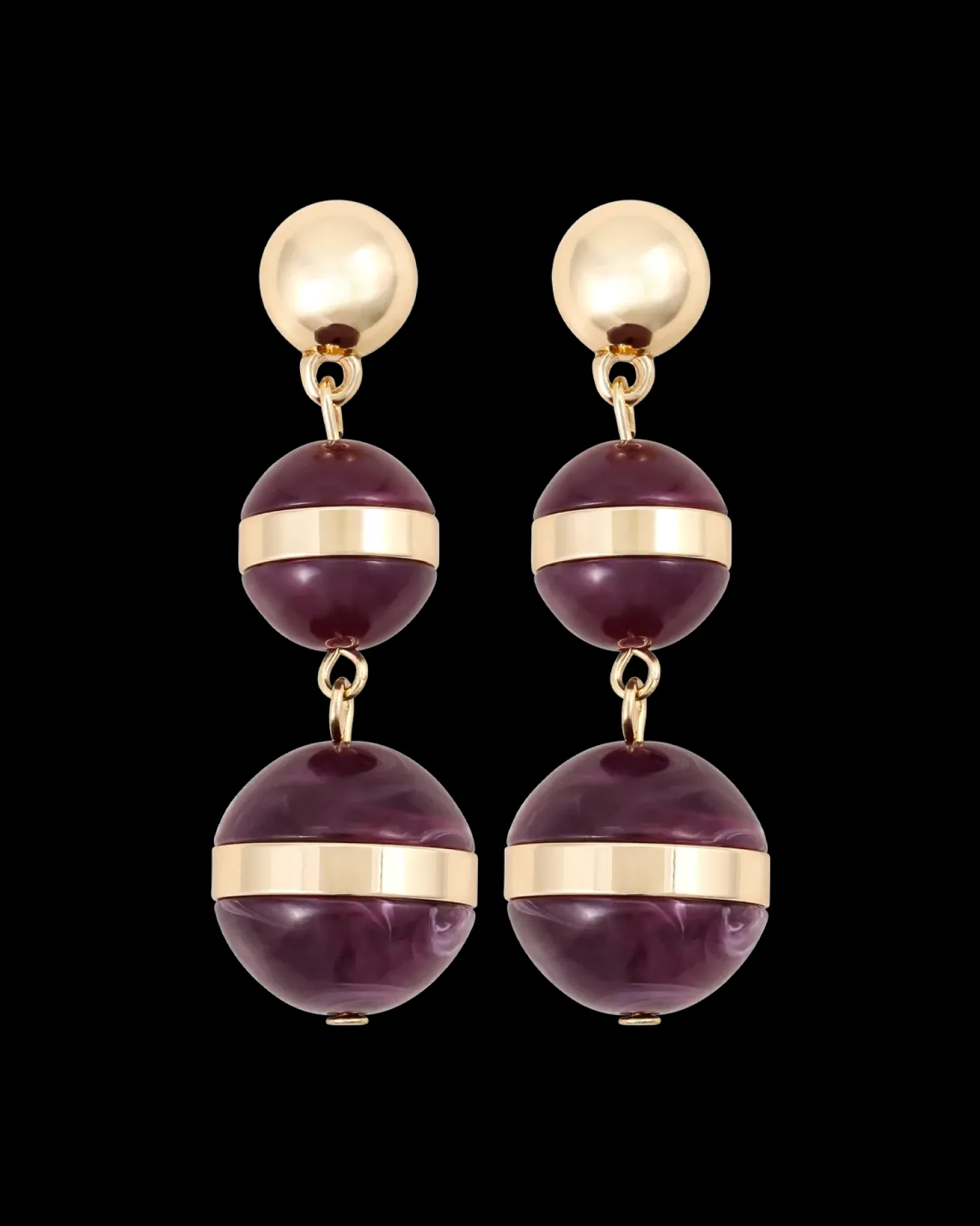 Clous d'oreilles - Burgundy Balls