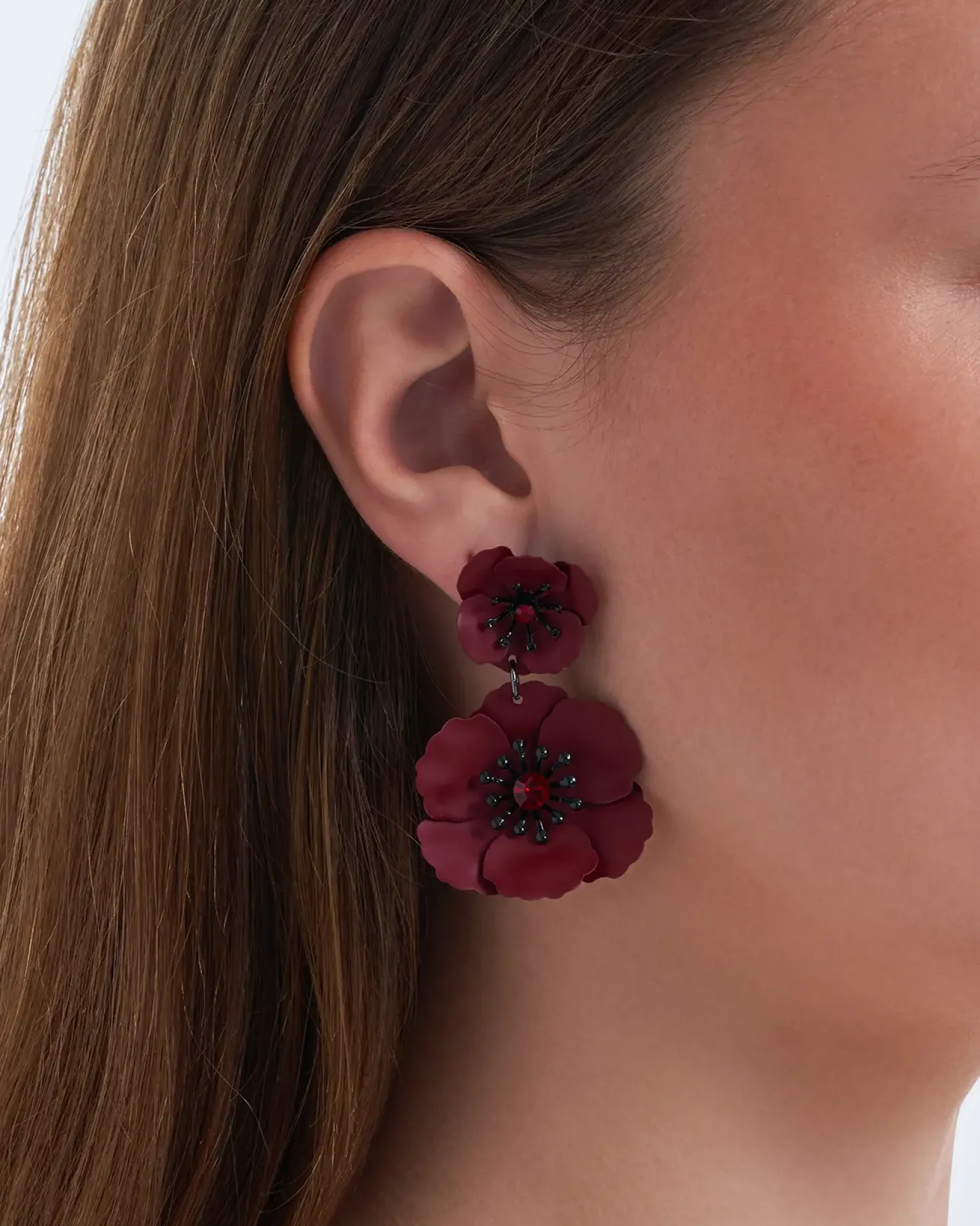 Clous d'oreilles - Burgundy Rose