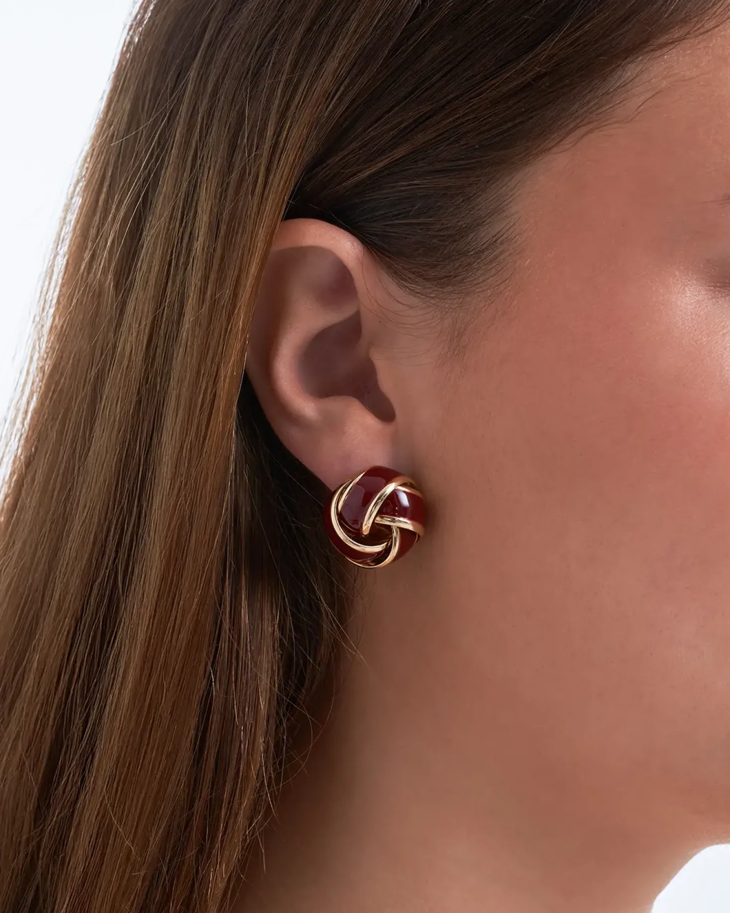 Clous d'oreilles - Burgundy Knot