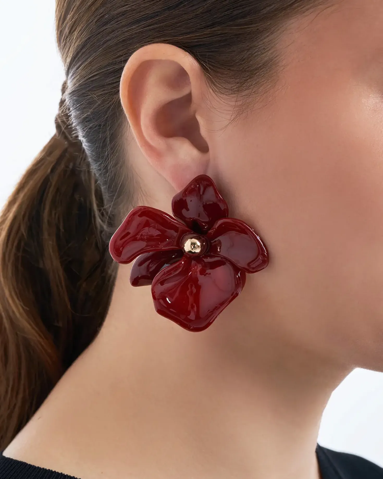 Clous d'oreilles - Burgundy Blossom