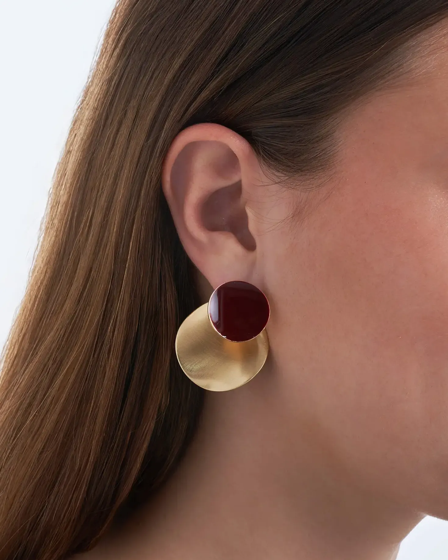 Clous d'oreilles - Burgundy Circles