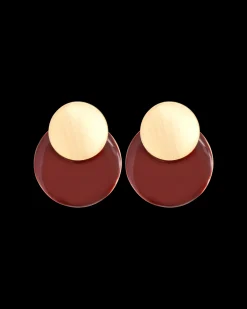 Clous d'oreilles - Burgundy Circles
