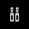 Clous d'oreilles - Chrome Rectangles