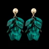 Clous d'oreilles - Emerald Leaves