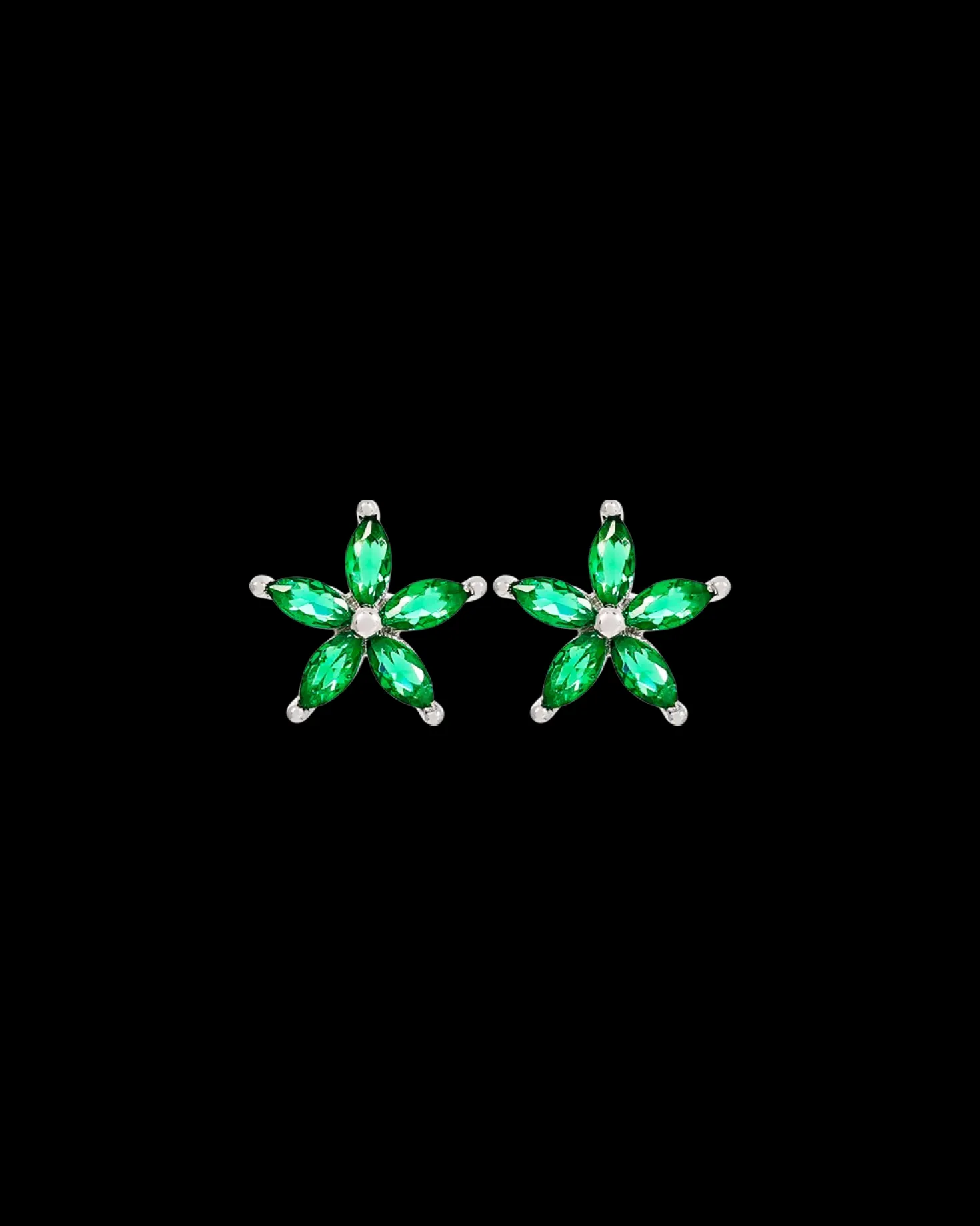 Clous d'oreilles - Floral Emerald
