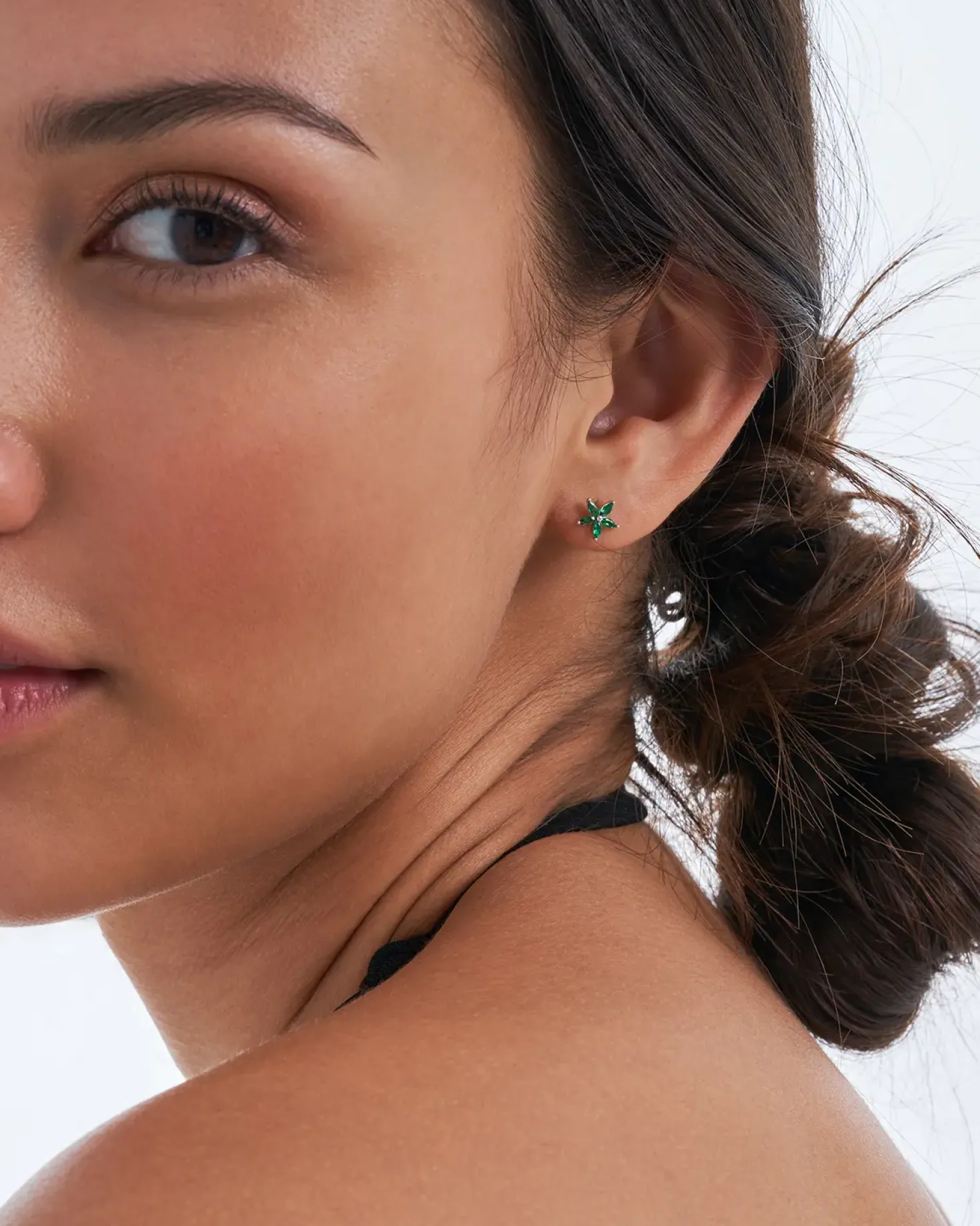 Clous d'oreilles - Floral Emerald