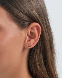 Clous d'oreilles - Red Zirconia