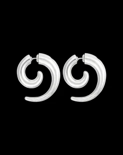 Clous d'oreilles - Rhodium Swirl