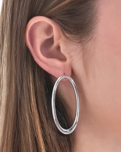 Clous d'oreilles - Rhodium Ovals