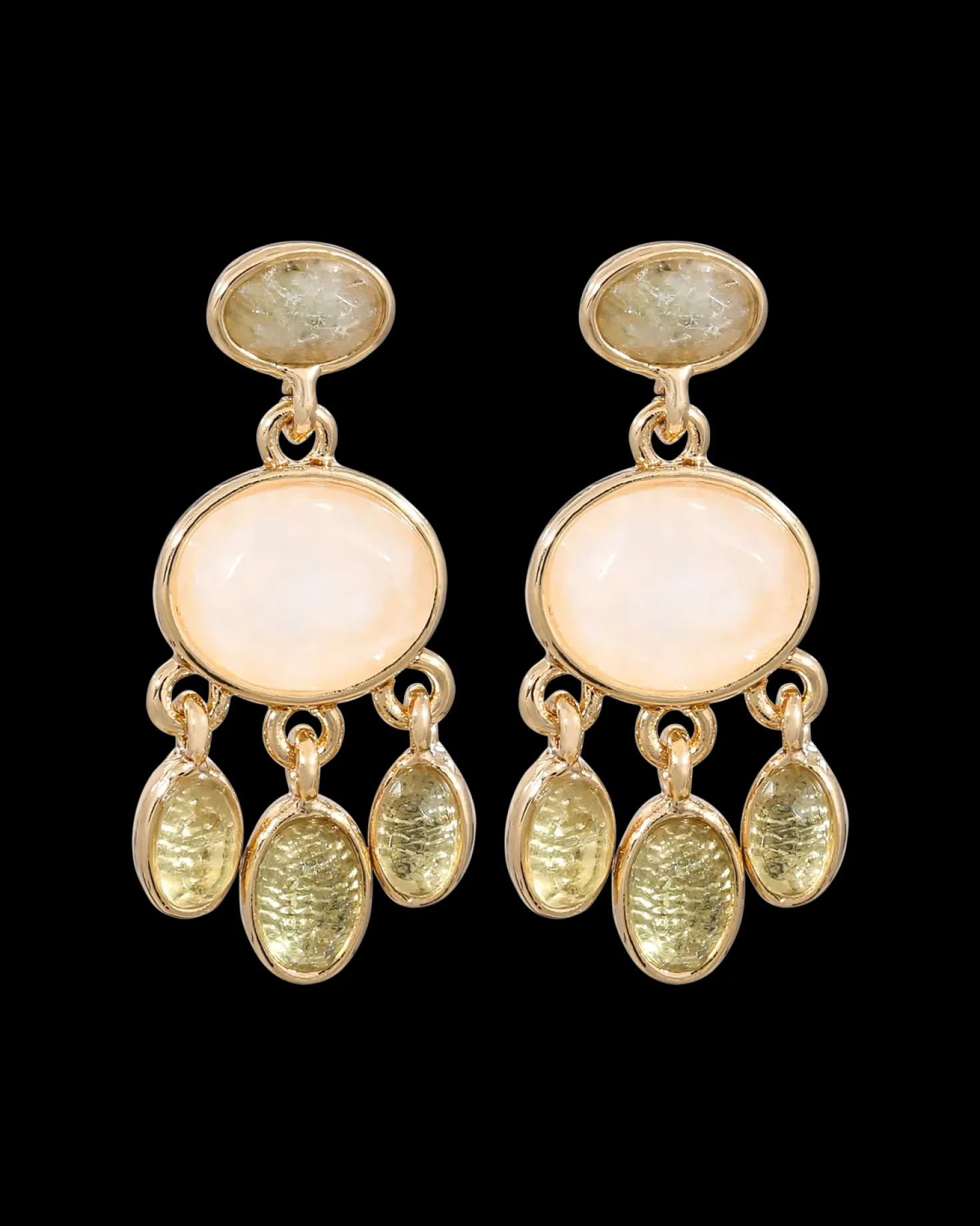 Clous d'oreilles - Rose Labradorite