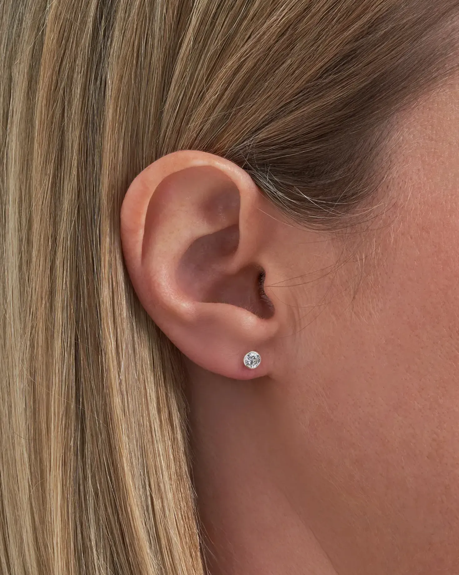 Clous d'oreilles - Round Zirconia