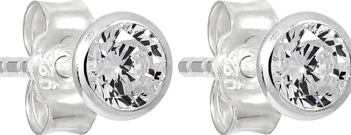 Clous d'oreilles - Round Zirconia