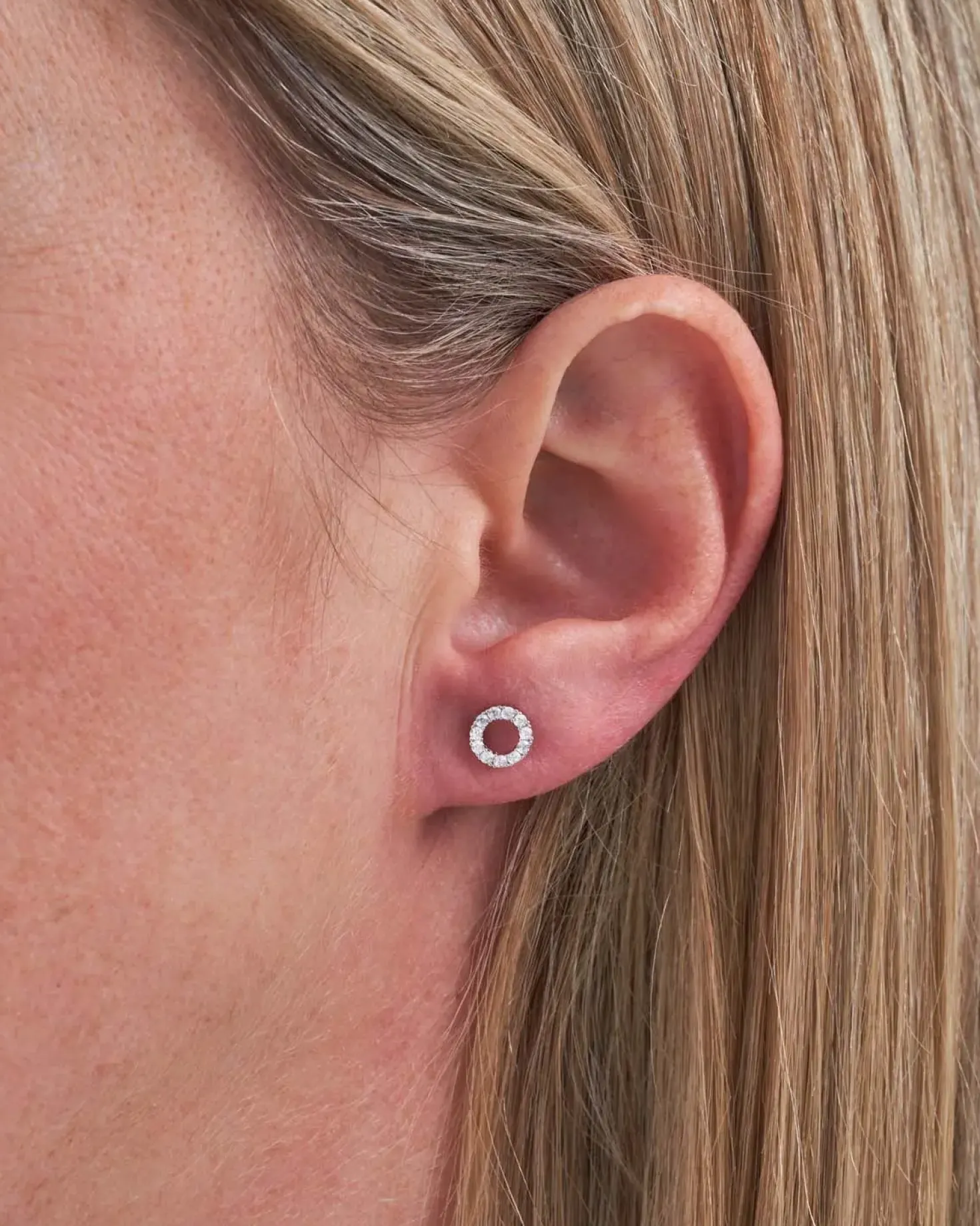 Clous d'oreilles - Silvery Circle
