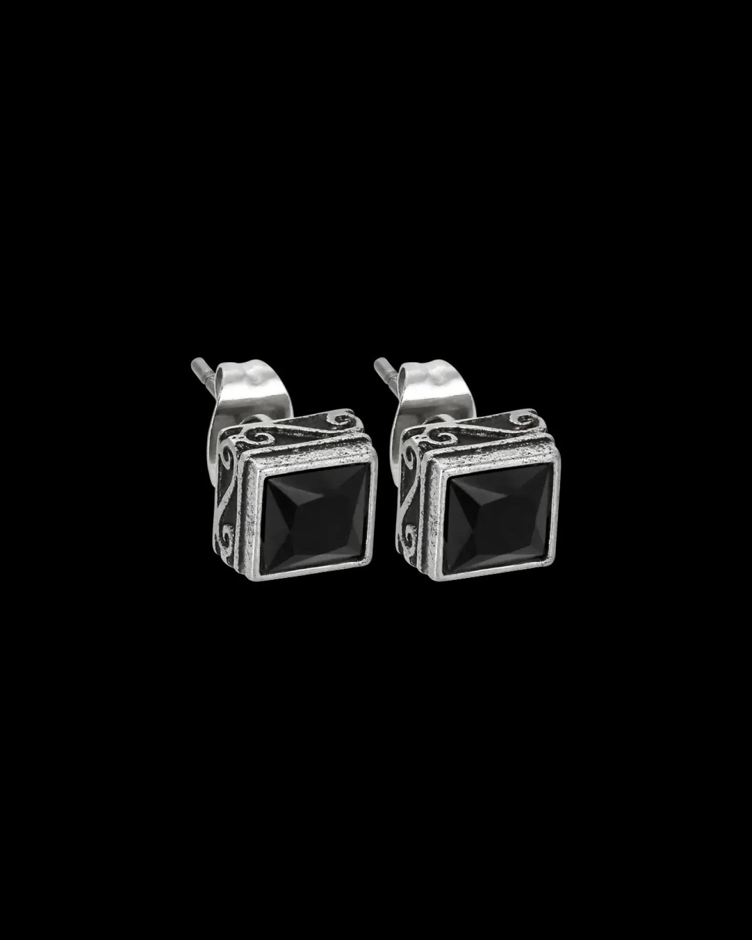 Clous d'oreilles pour homme - Black Steel