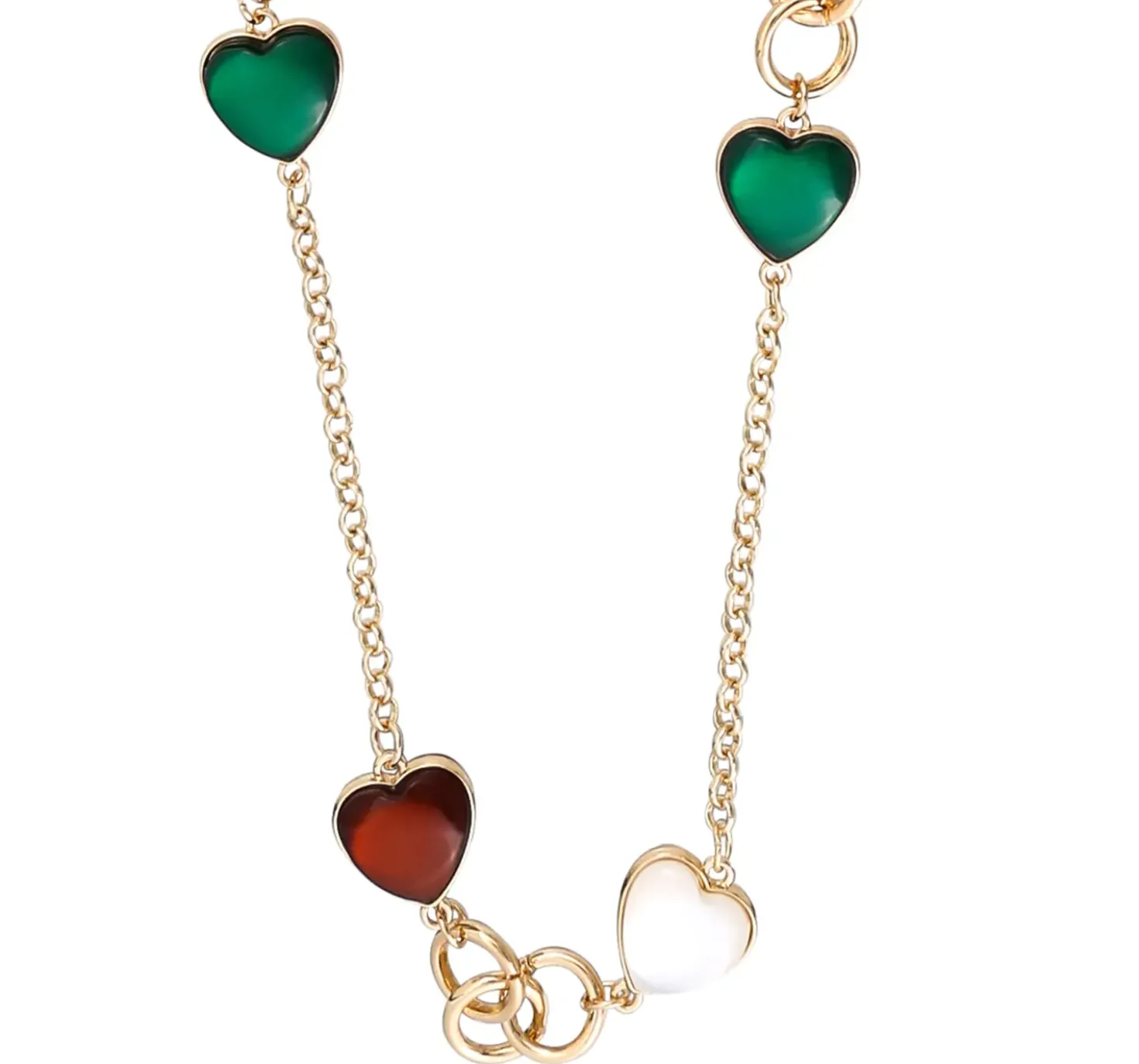 Collier - Emerald Hearts