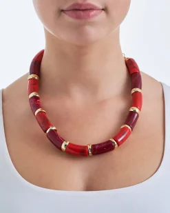 Collier - Red Marble