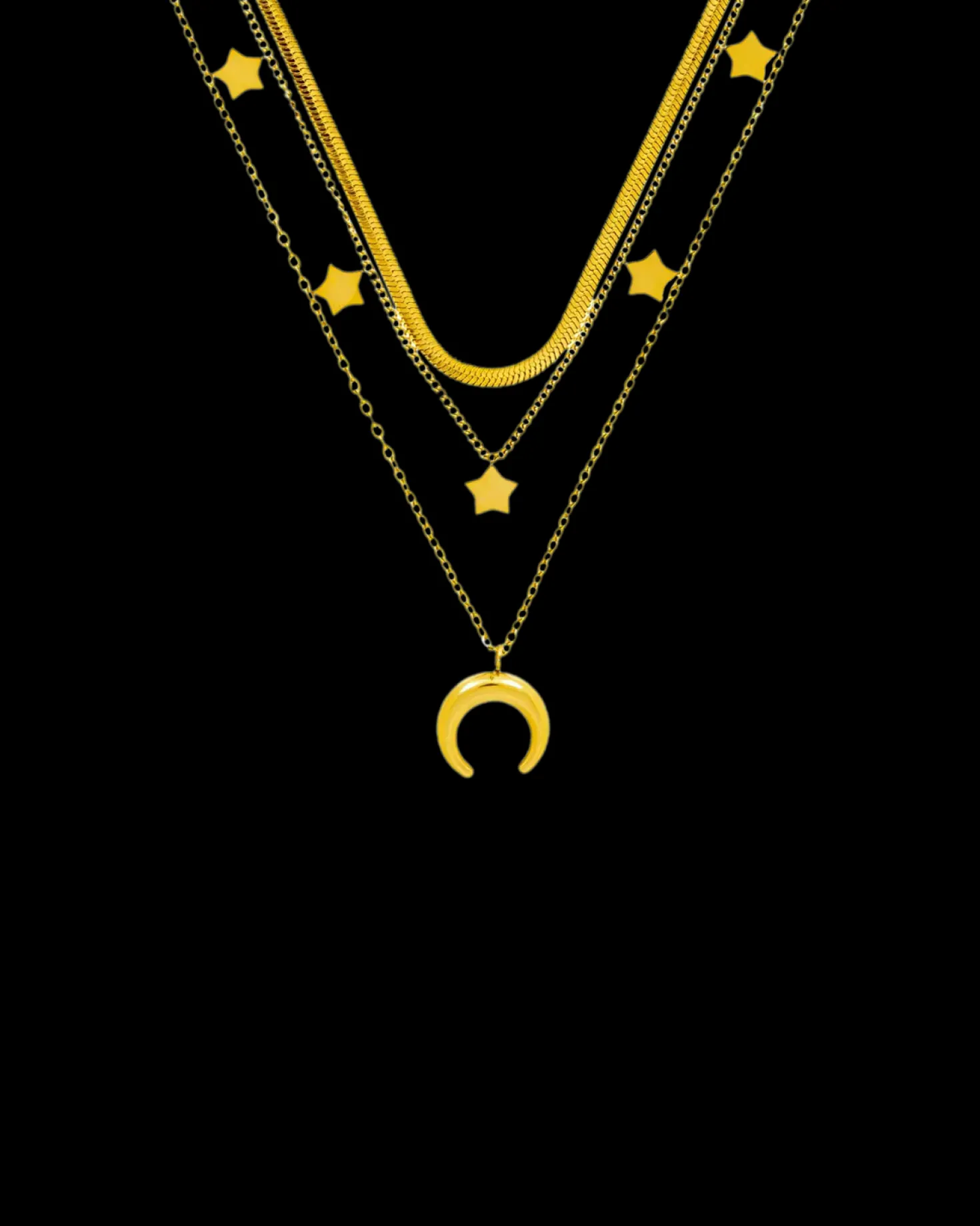 Collier multirangs - Golden Trio