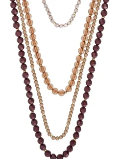 Collier multirangs - Brown Beads