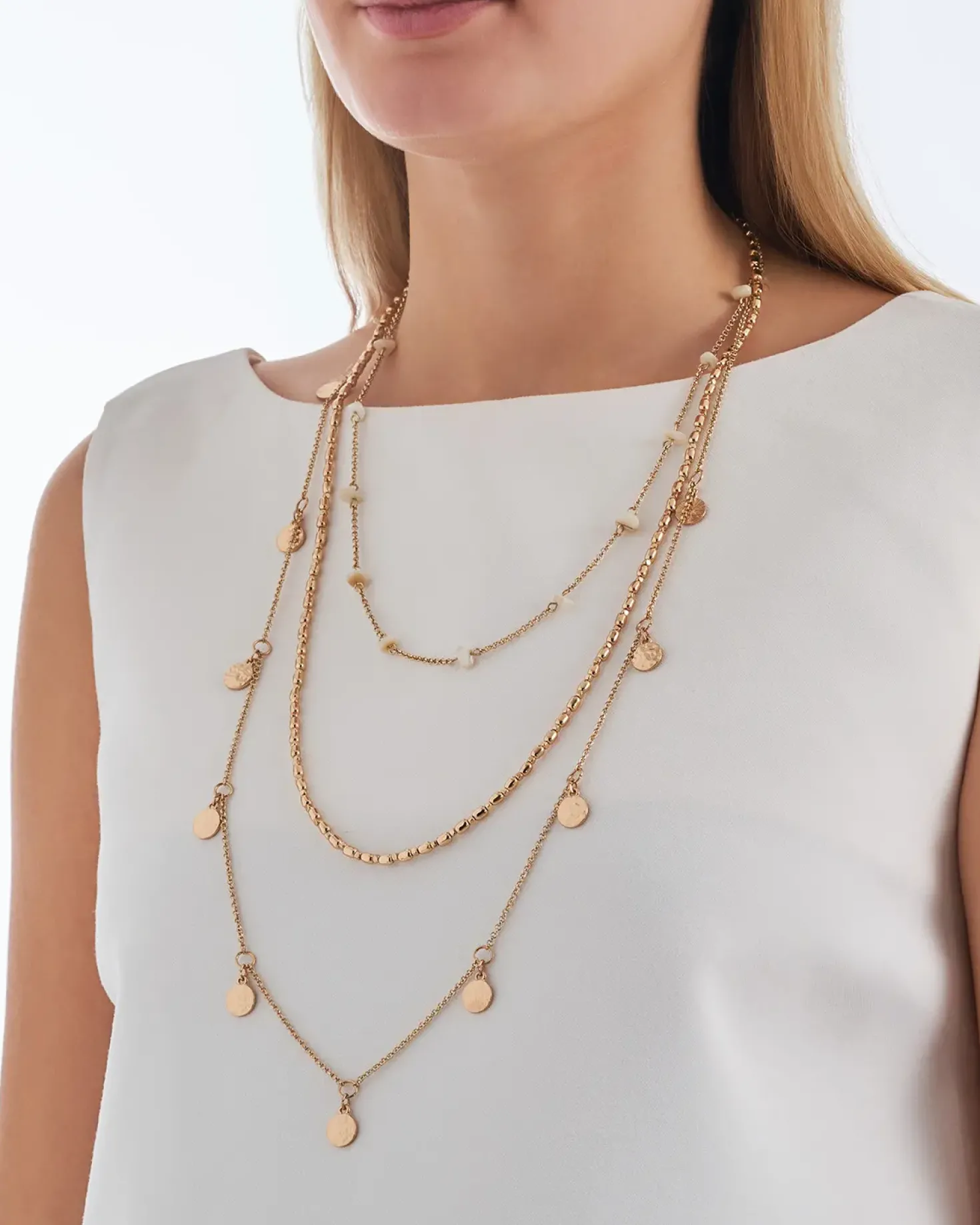 Collier multirangs - Golden Charms