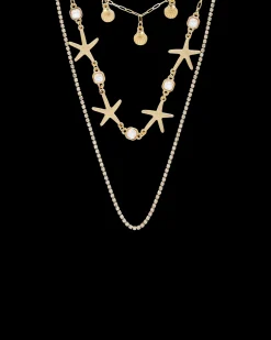 Collier multirangs - Golden Shells