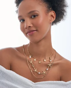 Collier multirangs - Golden Shells