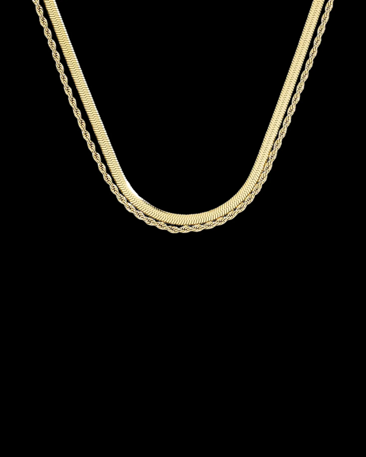 Collier multi-rangs - Golden Steel