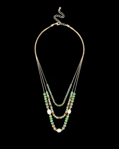 Collier multirangs - Green Beads