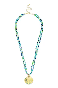 Collier multirangs - Green Glass